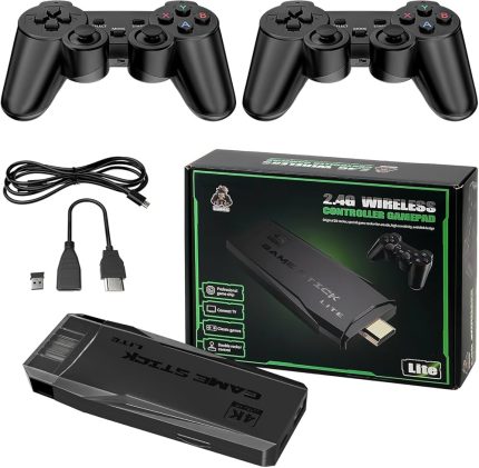 Retro HDMI gaming stick with wireless controllers